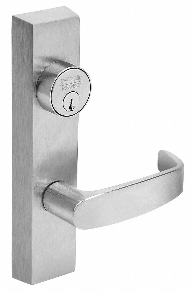 Mechanical Exit Device Trim: 48 in Max Door Wd, Chrome