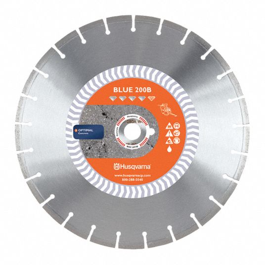 HUSQVARNA Diamond Saw Blade: 26 in Blade Dia., 1 in Arbor Size, Wet,  Better, Segmented