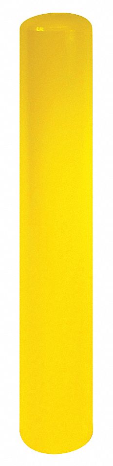 Bollard: 5 in Outside Dia., 36 in Finished Ht, 36 in Overall Ht, Dome, Yellow, Bollard