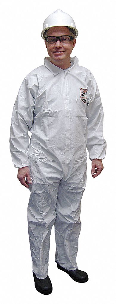 COVERALL,WHITE,SZ L,PK25