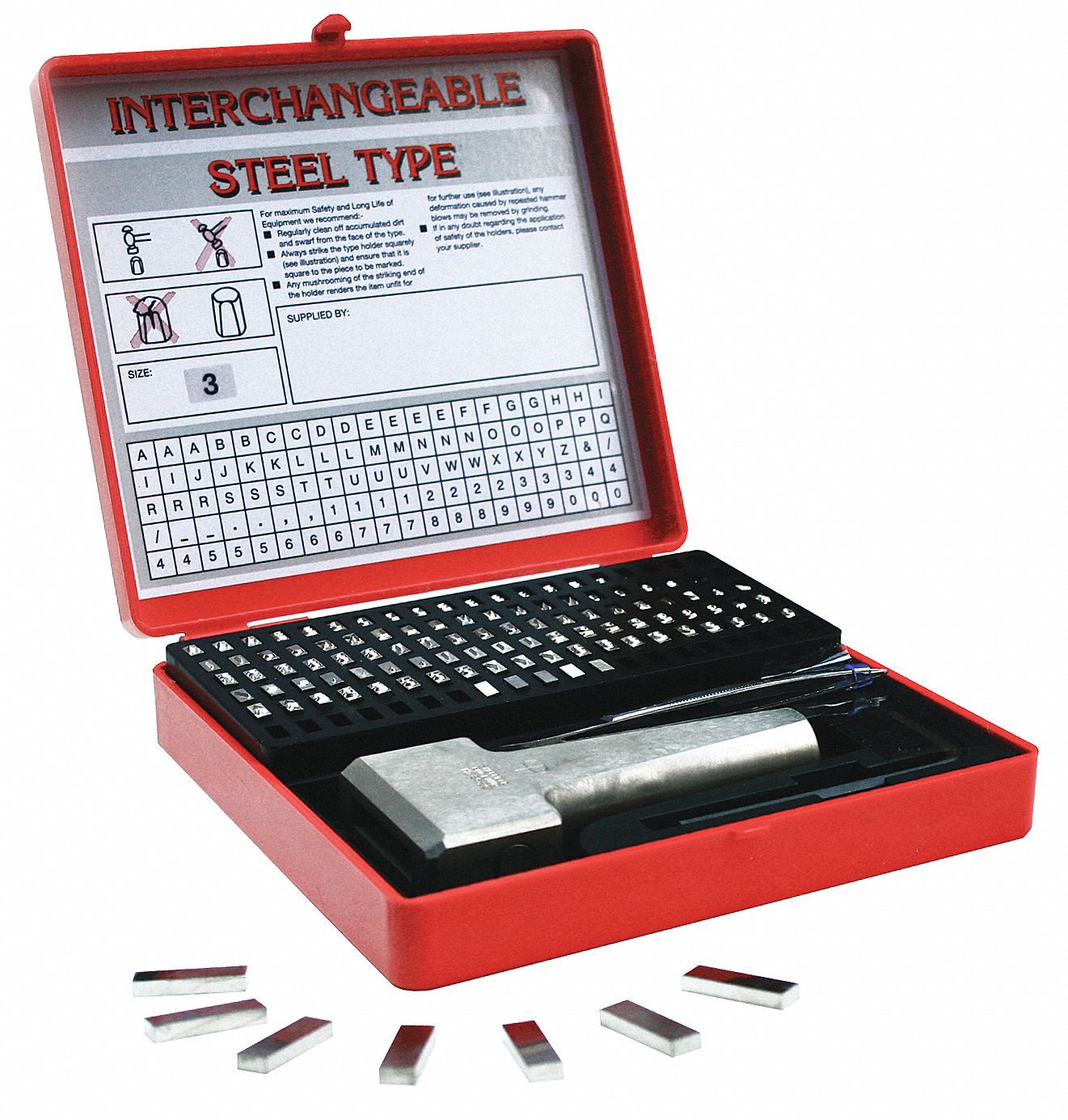 YOUNG BROS. STAMP WORKS Steel Type Marking Products Marking Kit, 1/16