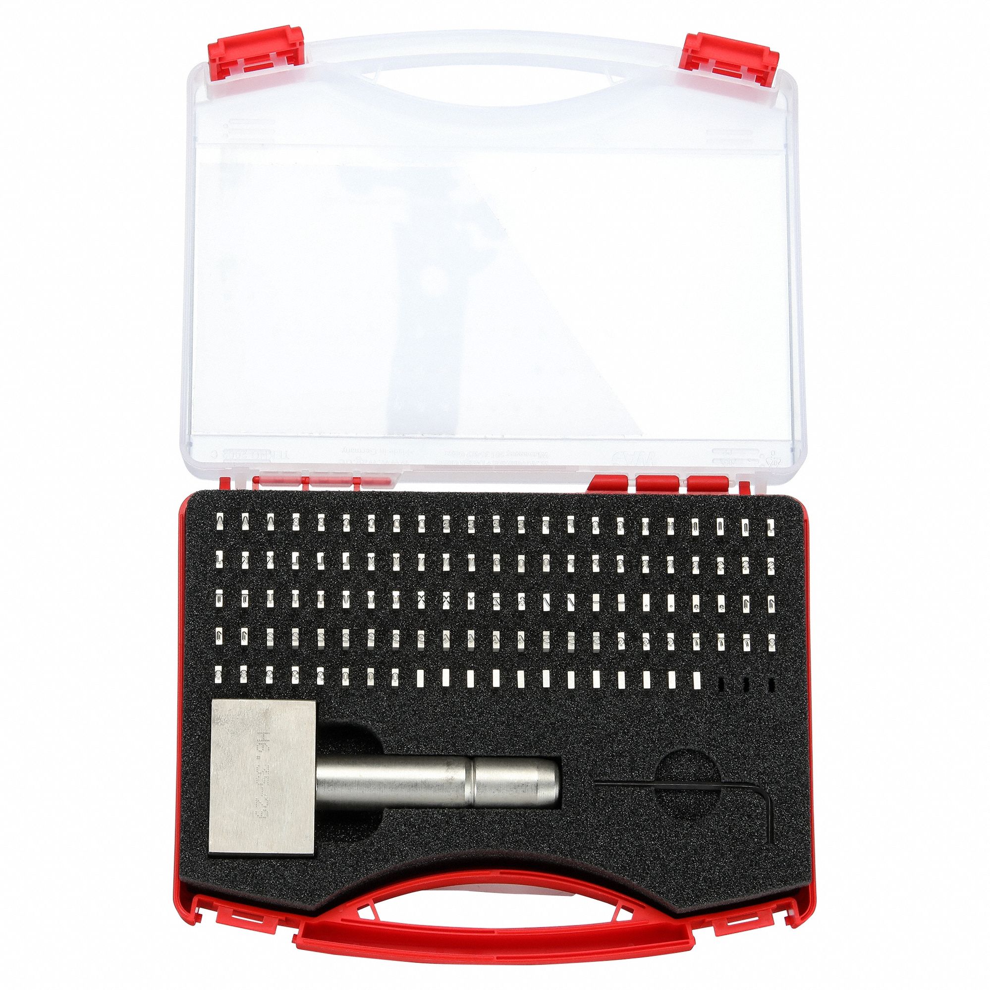 Steel Type Kit: 3/32 in Character Ht, 7/8 in Shank Lg, Steel, Sharp-Face