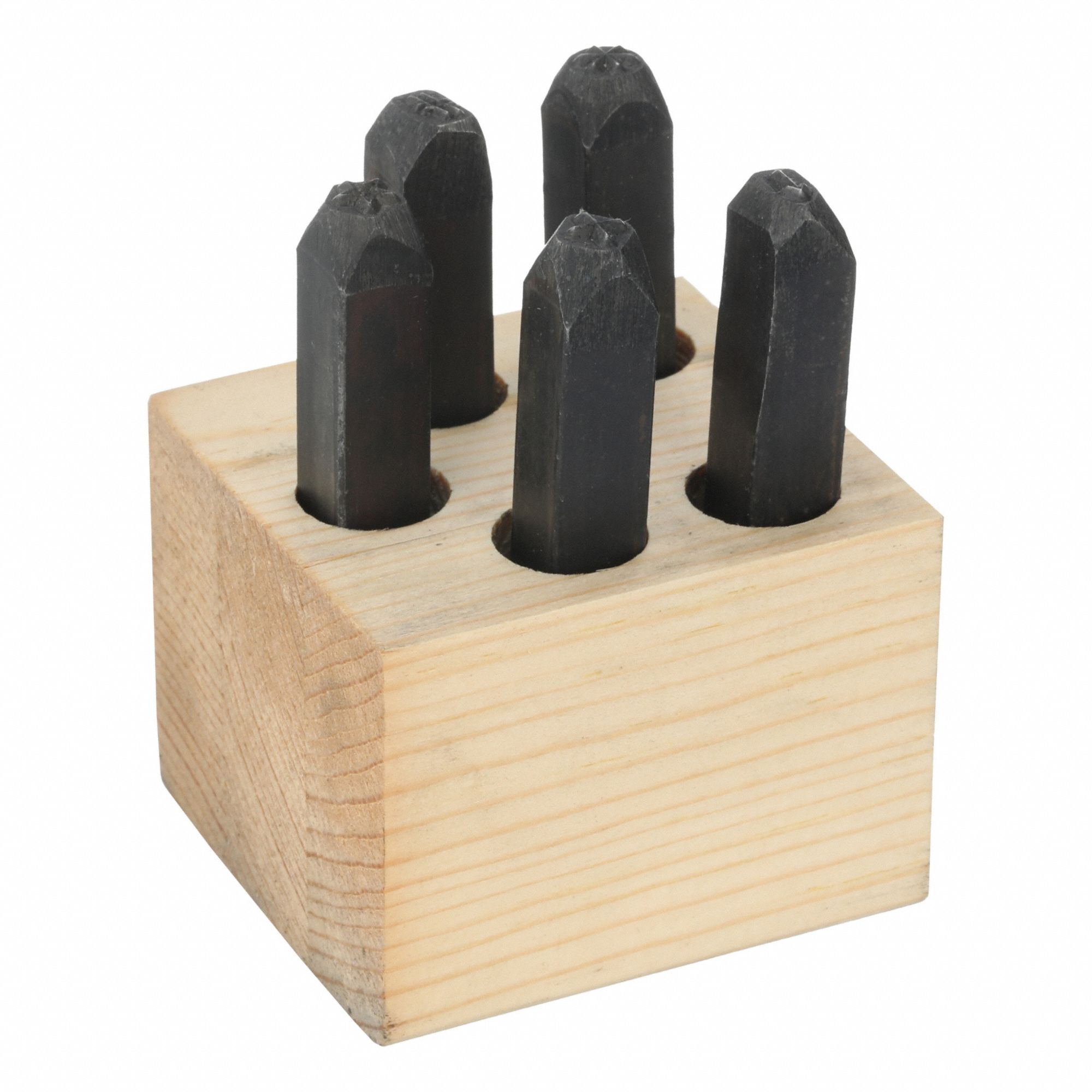 Hand Stamp Kit: Symbol Set, 3/16 in Character Ht, 2 3/4 in Shank Lg, Steel