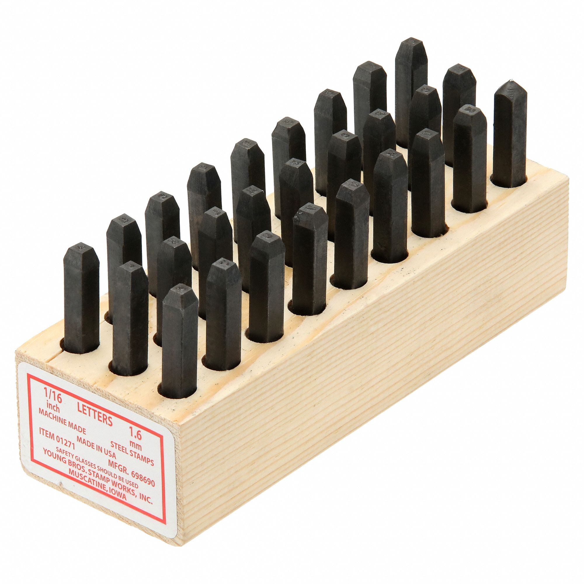 Hand Stamp Kit: A thru Z/A thru Z, Period/Period (.), 1/16 in Character Ht