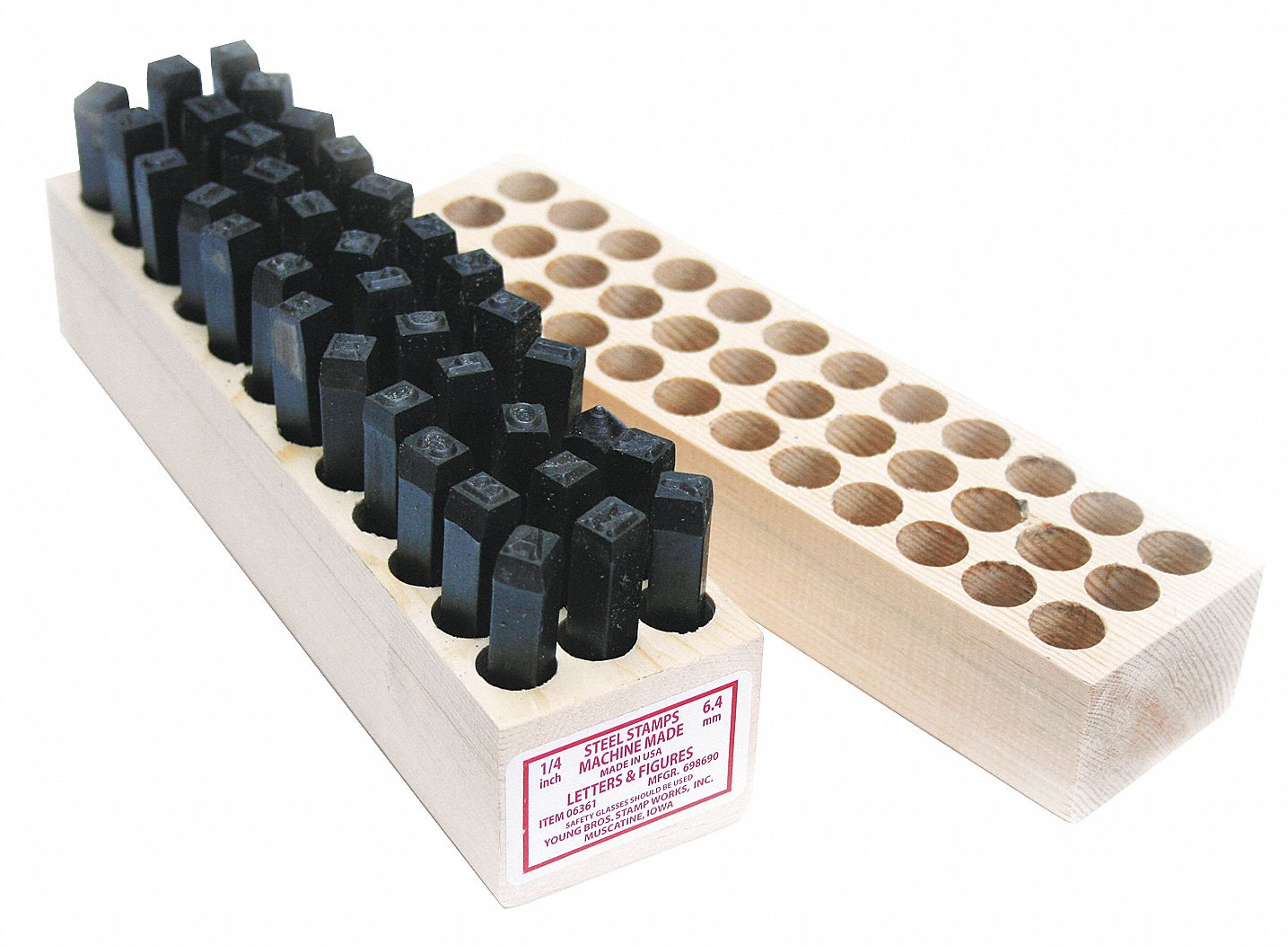 Hand Stamp Kit: 0 thru 9 (6 doubles as 9)/Ampersand (&)/A thru Z, Steel