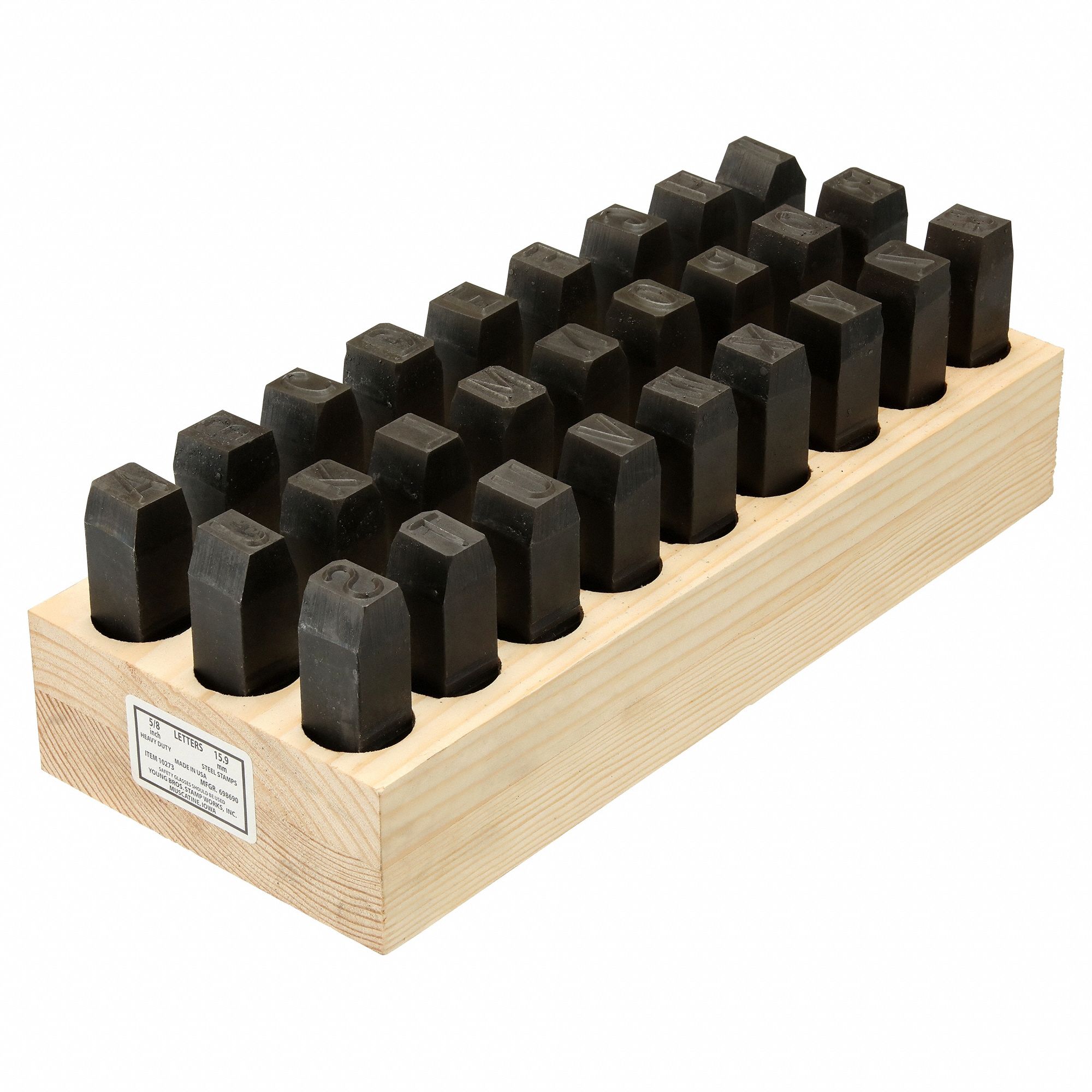 Hand Stamp Kit: A thru Z/A thru Z, Period/Period (.), 5/8 in Character Ht