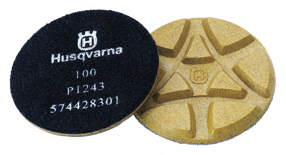 HUSQVARNA, 100 Grit, Black, Polishing Pad 18G438P 1243 Grainger