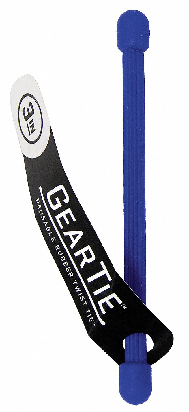 Gear Tie Assorted 3 in PK100
