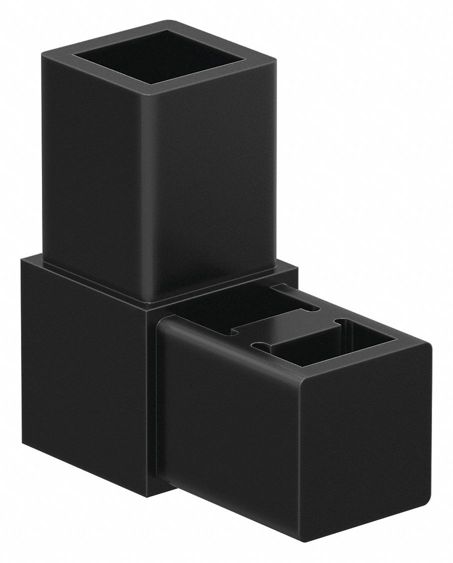 80/20 2 WAY CORNER CONNECTOR, 2⅛ IN X 2⅛ IN, BLACK, 90