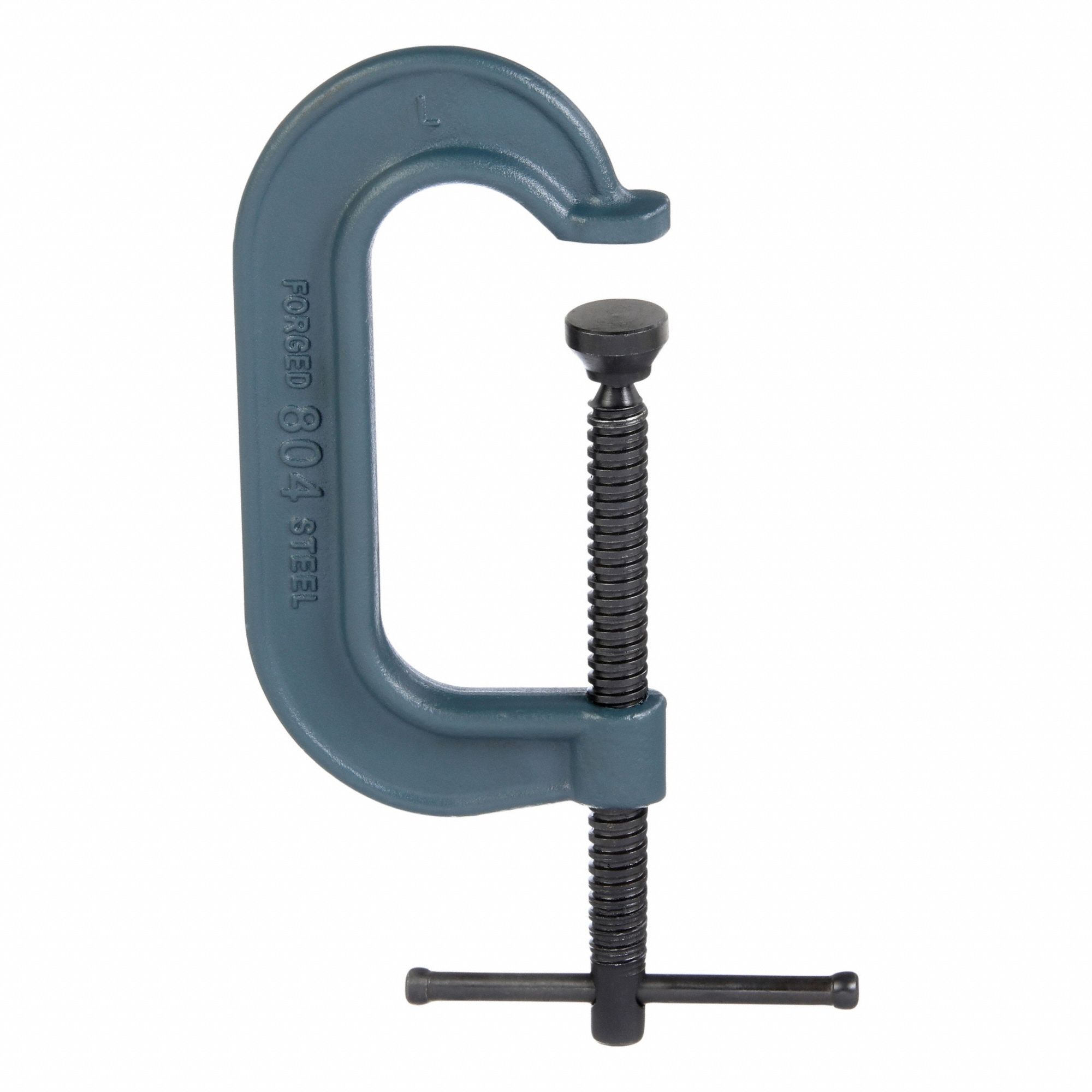 C-Clamp: Heavy Duty, V-Grooved, Swivel, Sliding T Handle, 0 in – 4 in Jaw Opening