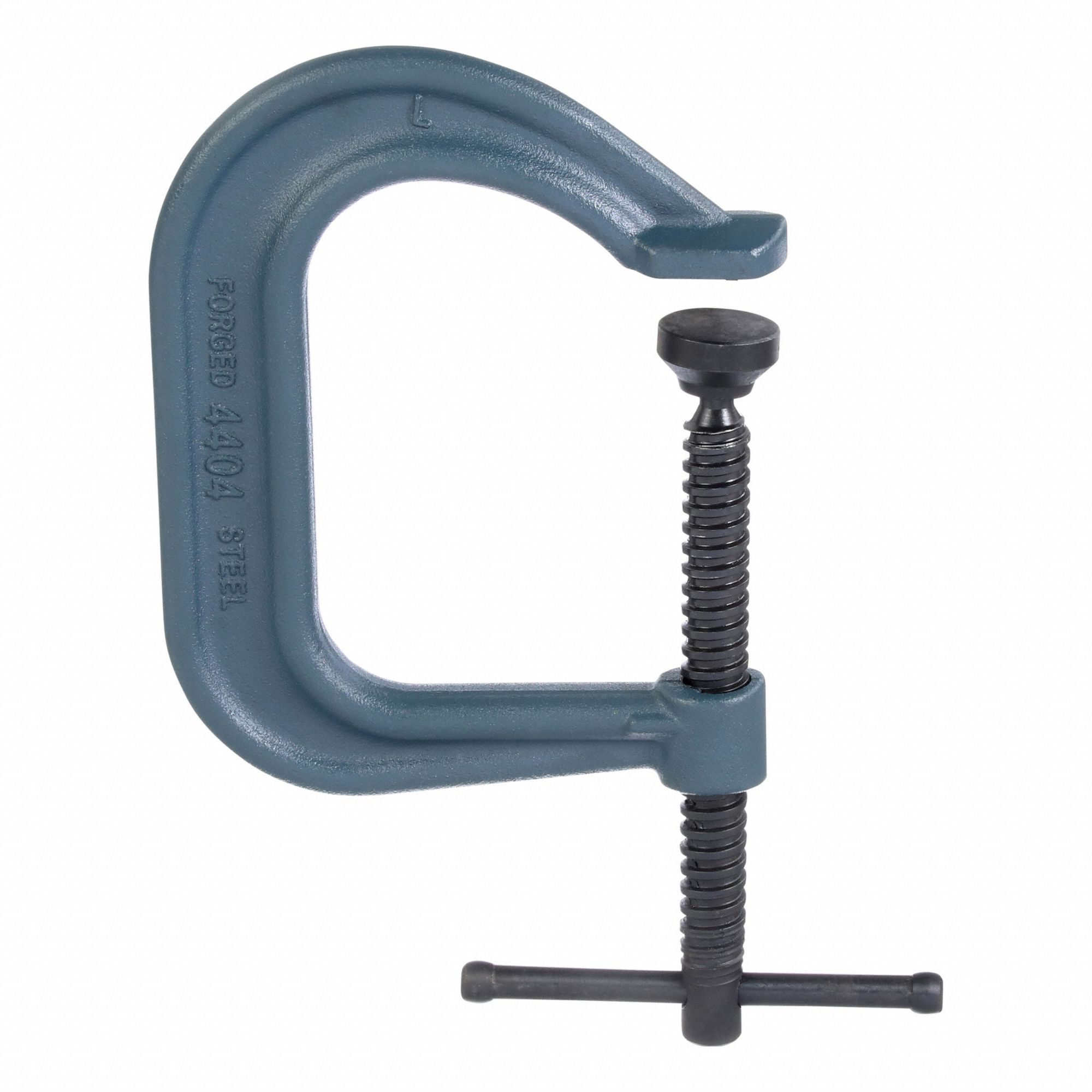 C-Clamp: Heavy Duty, V-Grooved, Swivel, Sliding T Handle, 0 in – 4 in Jaw Opening