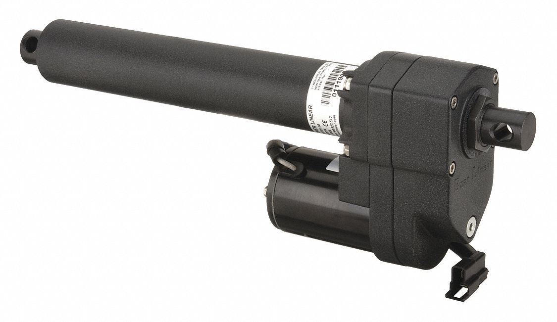 WARNER LINEAR, 1,200 lb Rated Load, 4 in Stroke Lg, Linear Actuator 18G750K2XG1012V04