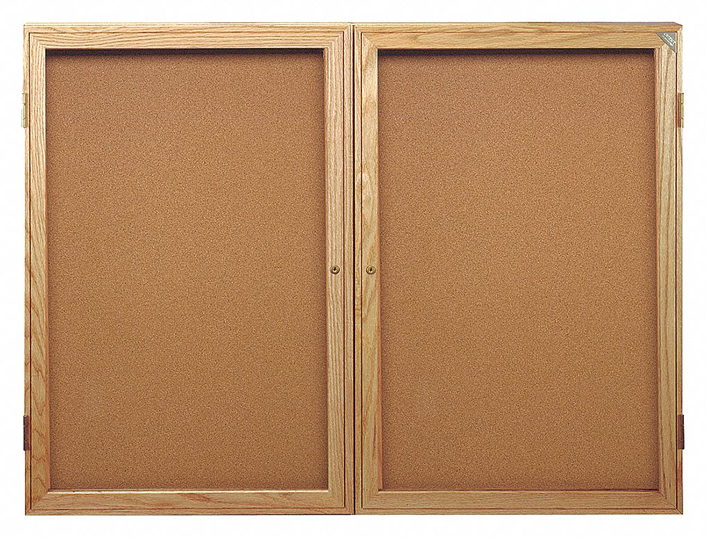 ENCLOSED BULLETIN BOARD,CORK,36INX4