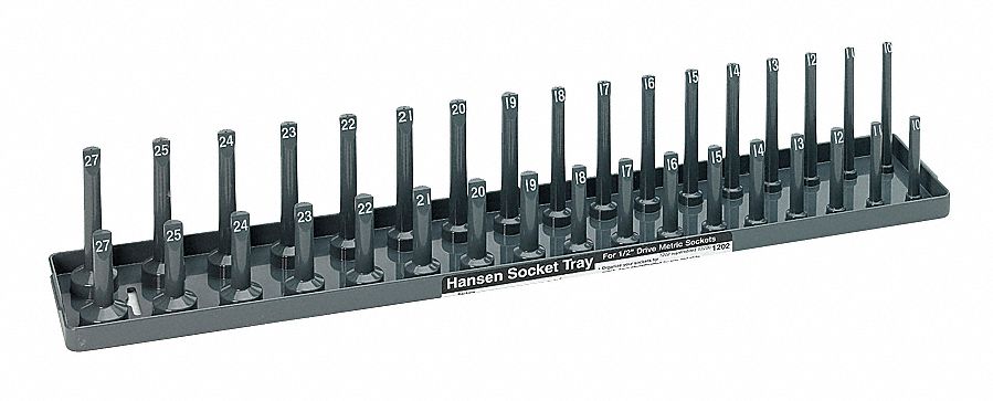 SOCKET TRAY,1/2 IN DR,METRIC,STD/DE