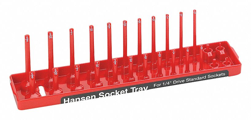 SOCKET TRAY,1/4 IN DR,SAE,STD AND D