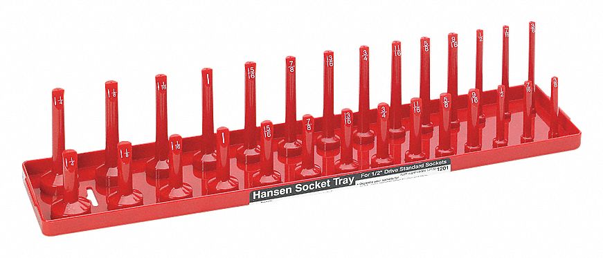 SOCKET TRAY,1/2 IN DR,SAE,STD AND D