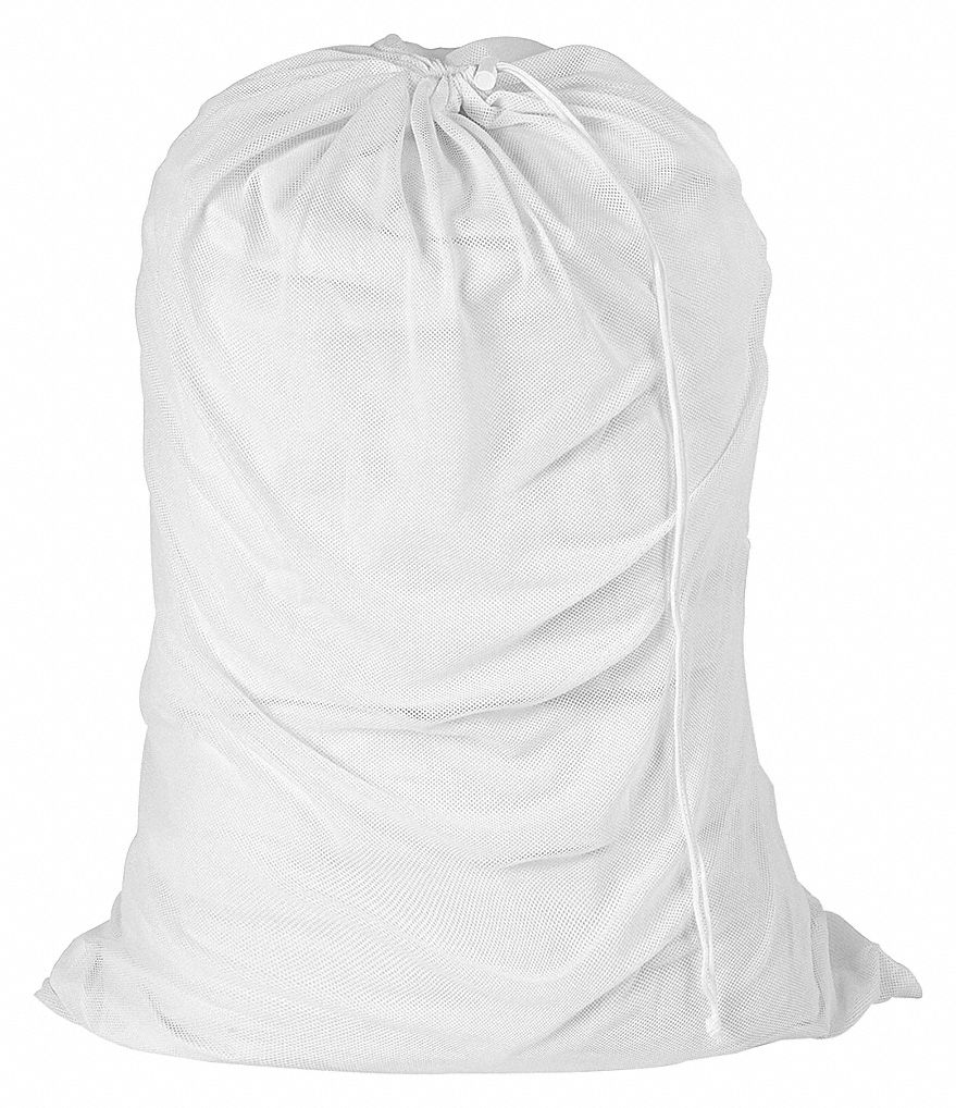 LAUNDRY BAG,WHITE,MESH