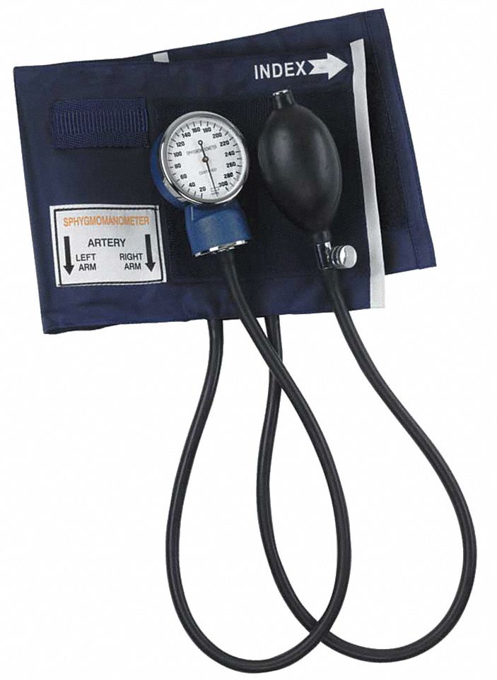Blood Pressure Unit: Blood Pressure Unit, Arm, Adult, Nylon, Adult Cuff Named Size, Blue