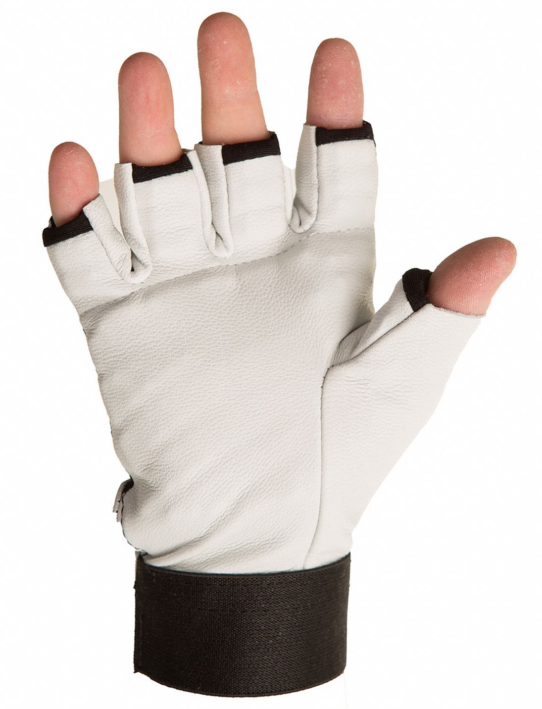 IMPACTO Mechanics Gloves XL ( 10 ), Mechanics Glove, Fingerless, Cowhide, HookandLoop Cuff, 1