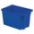 STACK AND NEST CONTAINER, 4½GAL, 20⅛ IN X 13 IN X 6¼ IN, BLUE, 300 LB STACK CAPACITY