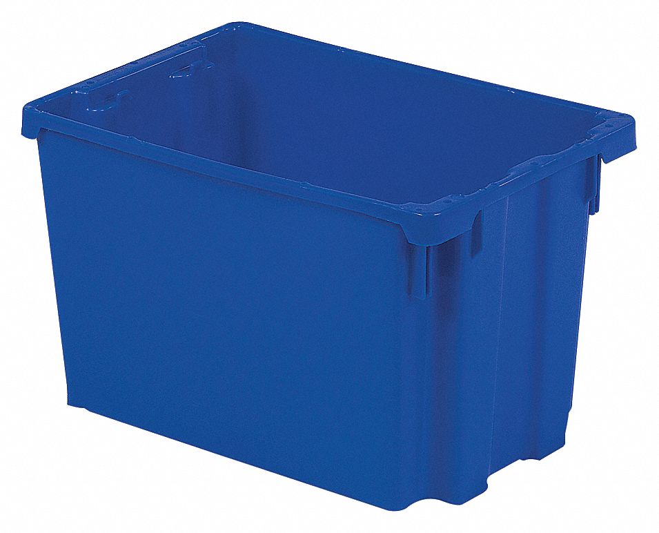 STACK AND NEST CONTAINER, 4½GAL, 20⅛ IN X 13 IN X 6¼ IN, RED, 300 LB STACK CAPACITY