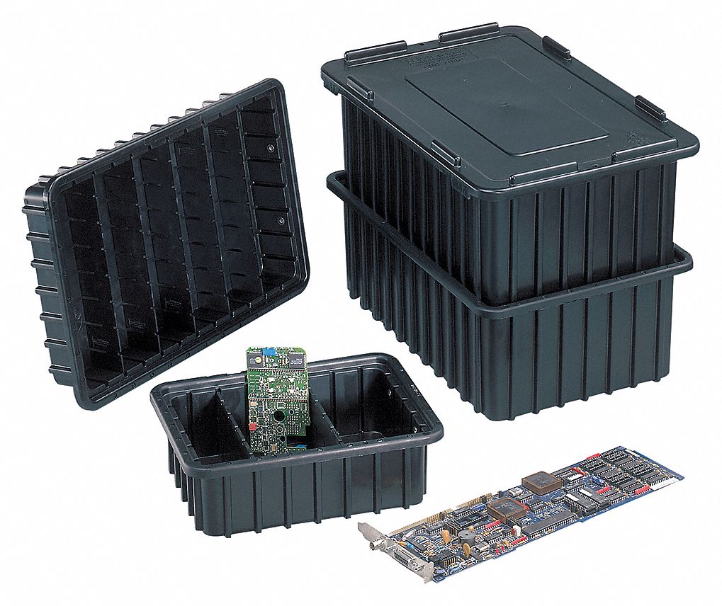 CONDUCTIVE DIVIDER BOX,BLACK,17X12X