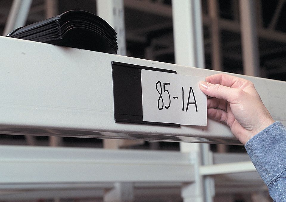 LABEL HOLDER, 3 IN X 1⅞ IN, BROWN/WHITE, C-CHANNEL, 25 LABEL HOLDERS, 25 PK