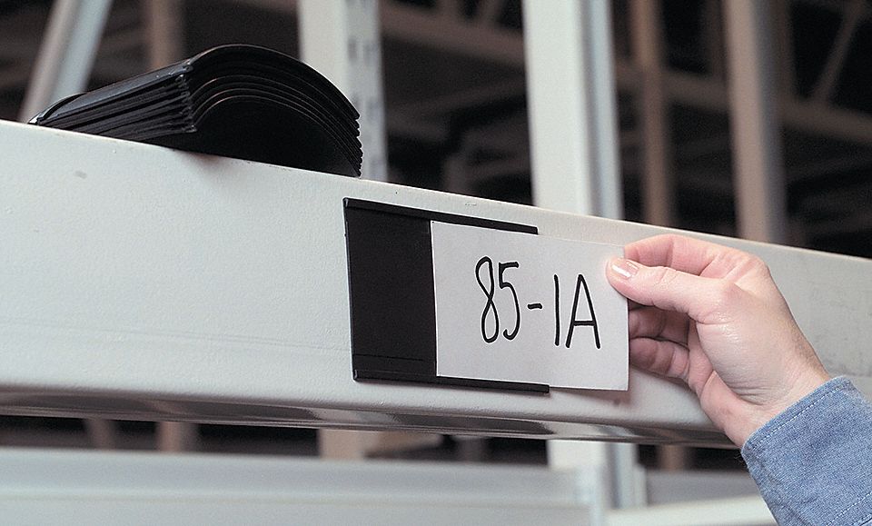 LABEL HOLDER, 6 IN X 3 IN, GREY, C-CHANNEL, 25 LABEL HOLDERS, MAGNETIC, 25 PK
