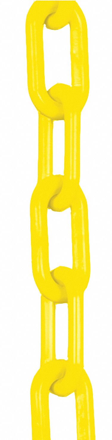 PLASTIC BARRIER CHAIN,YELLOW,3 IN,1