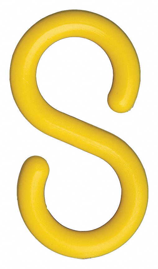 S-HOOK CHAIN,YELLOW,3/4 IN,PK 10