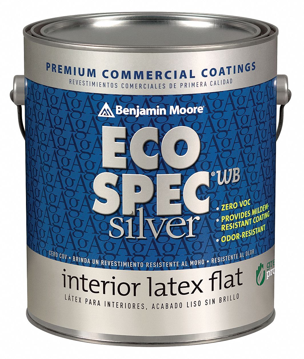 BENJAMIN MOORE Flat Interior Paint, Water, White, 1 gal 10T482