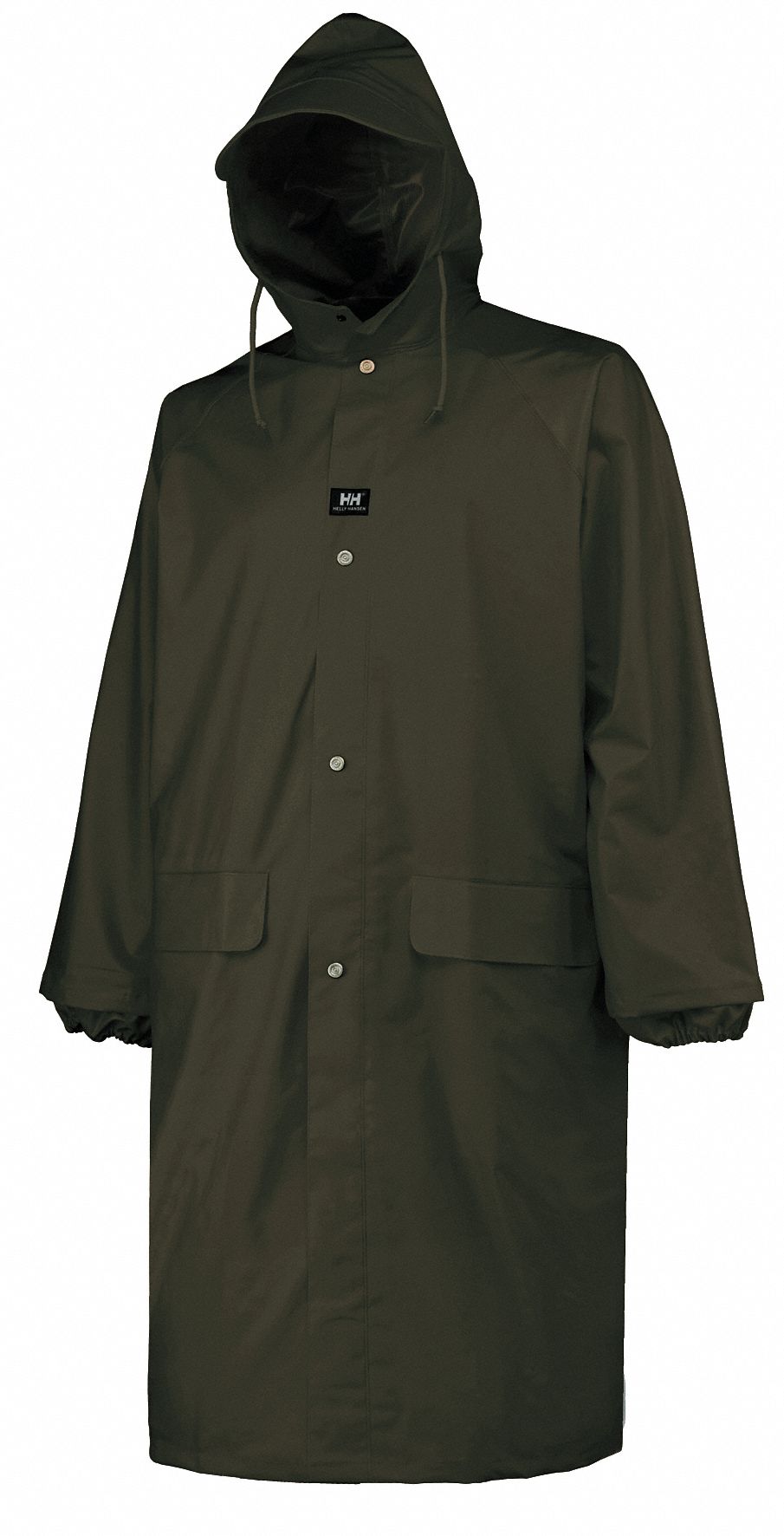 dark green raincoat