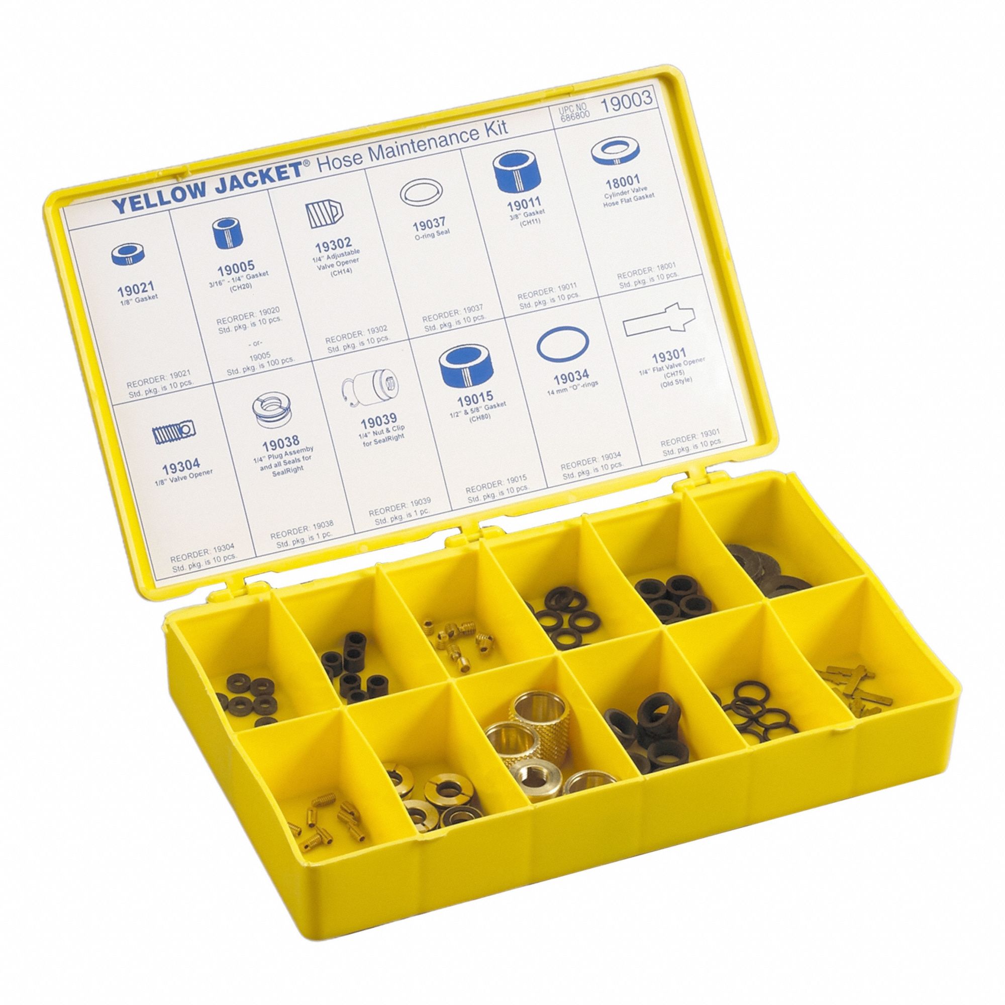 Hose Maintenance Kit: 11 in Lg, Input 1/4 in Male Flare Right-Hand, A2L Compatible