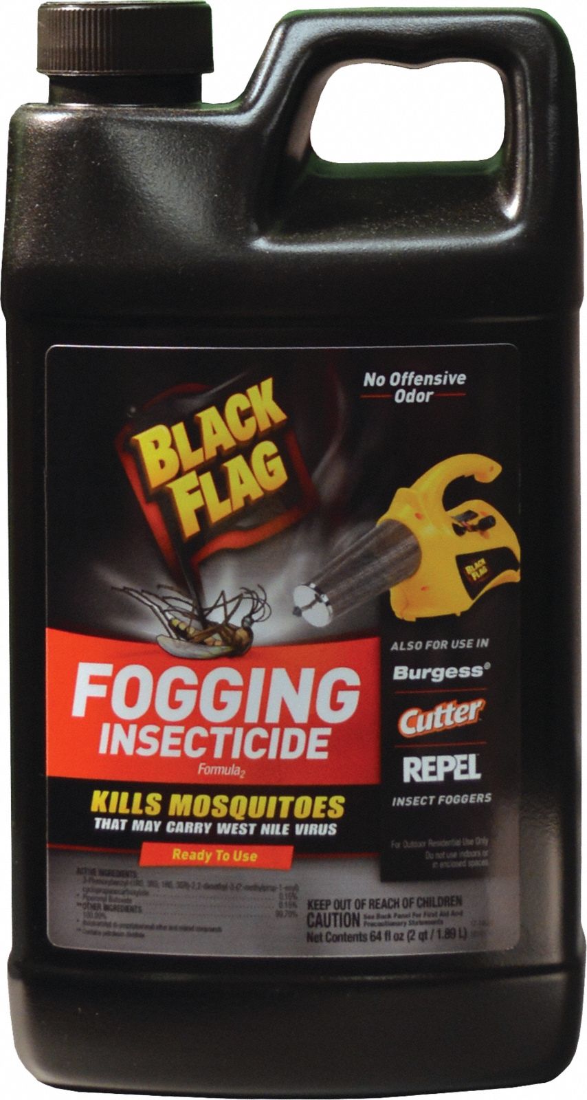 Flying Insect Killer: Dry Fog, Pyrethroid, DEET-Free, Outdoor Only, 64 oz
