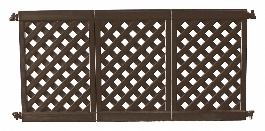 Patio Fence Panel: Black, 3 Panels, 36 in Overall Ht, 84 in Overall Lg, Aluminum/Resin