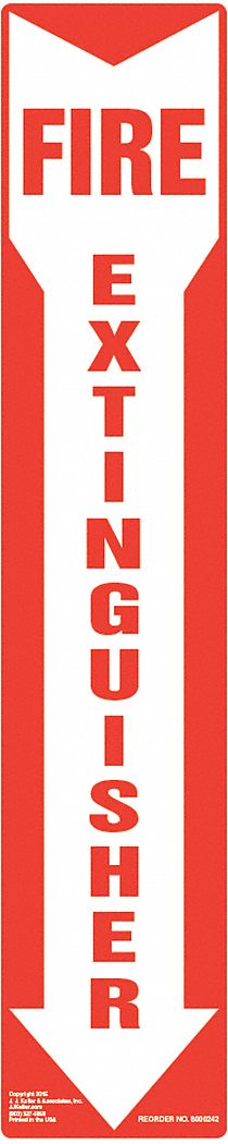 Fire Extinguisher Sign 3 x 13.5 Vinyl