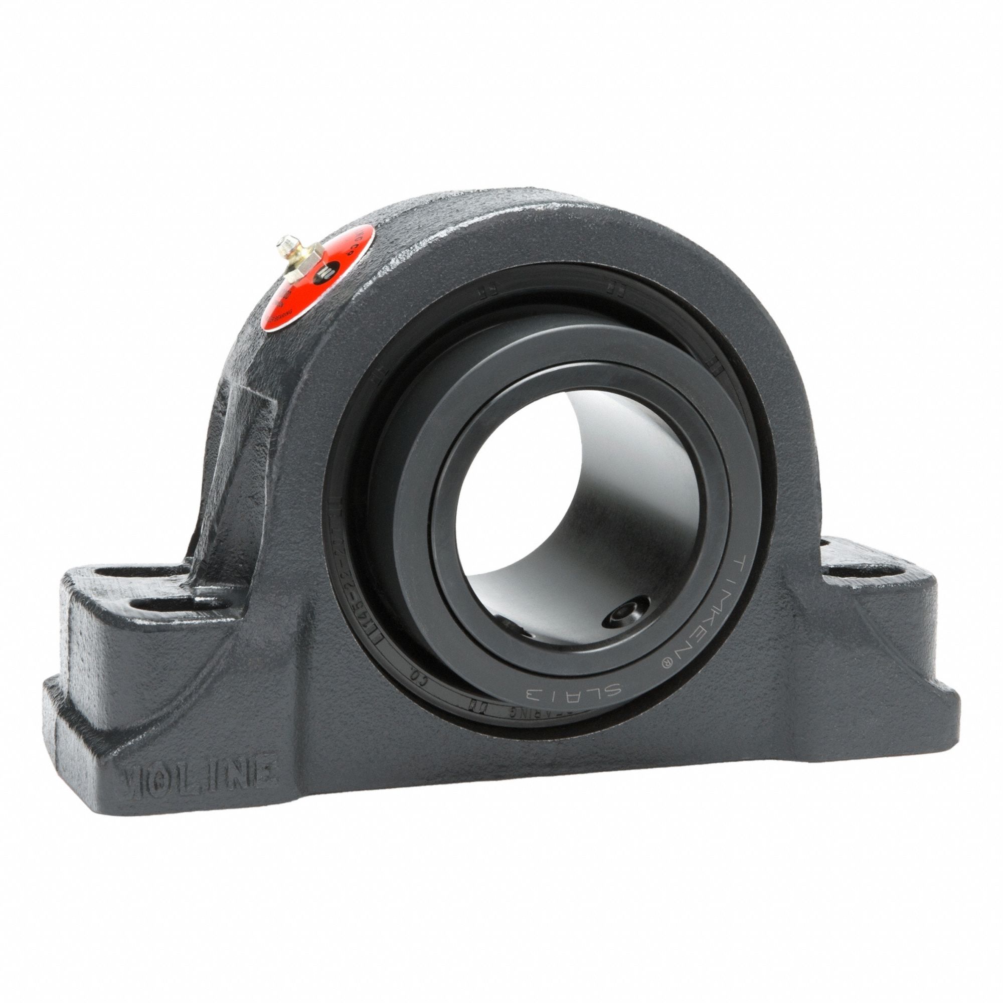Pillow Block Bearing: 2 1/2 in Bore, Spherical E Roller Bearing, Cast Iron, 4 Holes