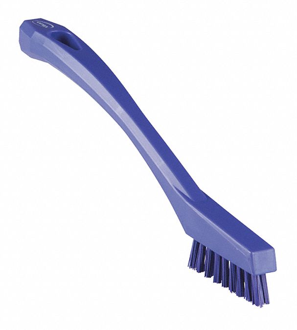 VIKAN 8 inL Polyester Short Handle Detail Brush, Purple 191HC144018 Grainger