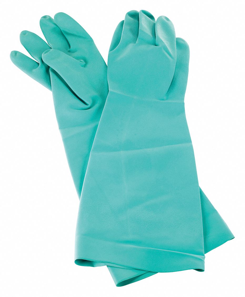 Dishwash Glove, Nitrile, 19", Grn, L, Pair