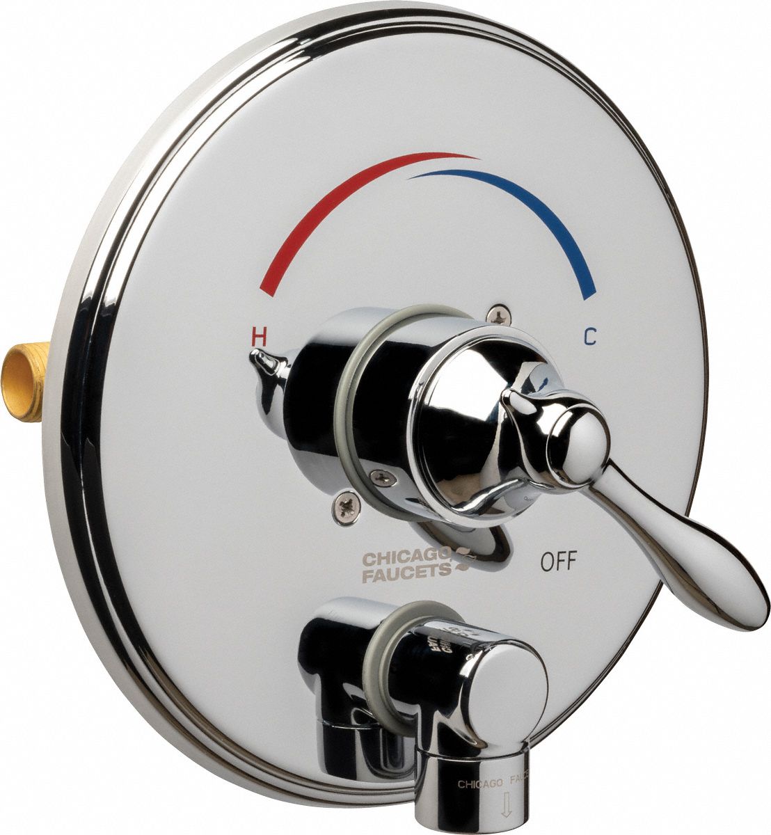 Tub and Shower Valve Trim: Circle Trim Plate, Brass, Polished Chrome Finish