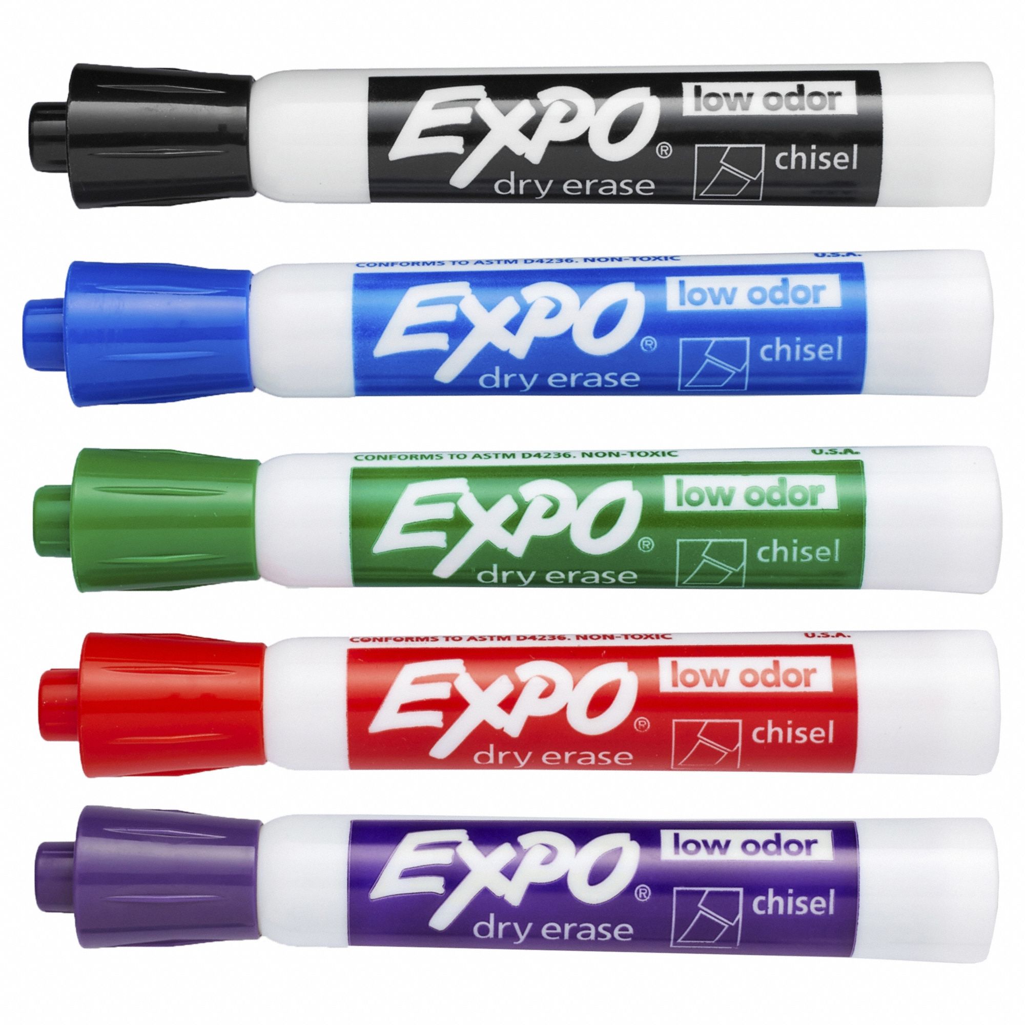 Dry Erase Marker Set,Chisel,Capped,PK36 - Grainger