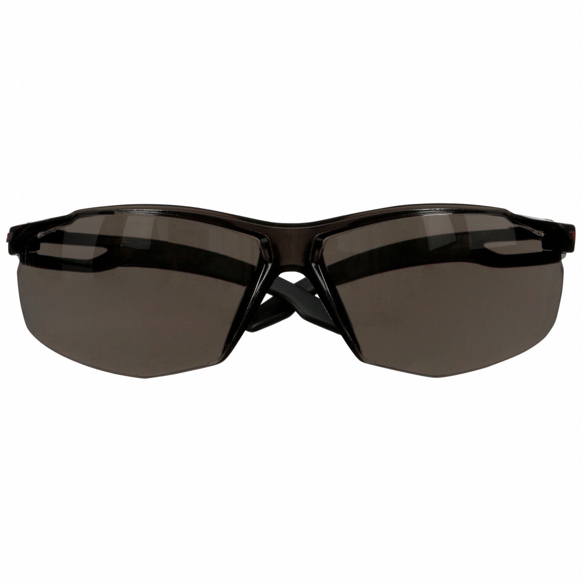 Safety Glasses: Gray Lens, Frameless, Scotchgard™ Anti-Fog, Black Frame
