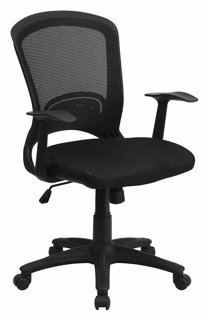 FLASH FURNITURE, Mid-Back Task Chair,Black - 192J79|HL-0007-GG - Grainger