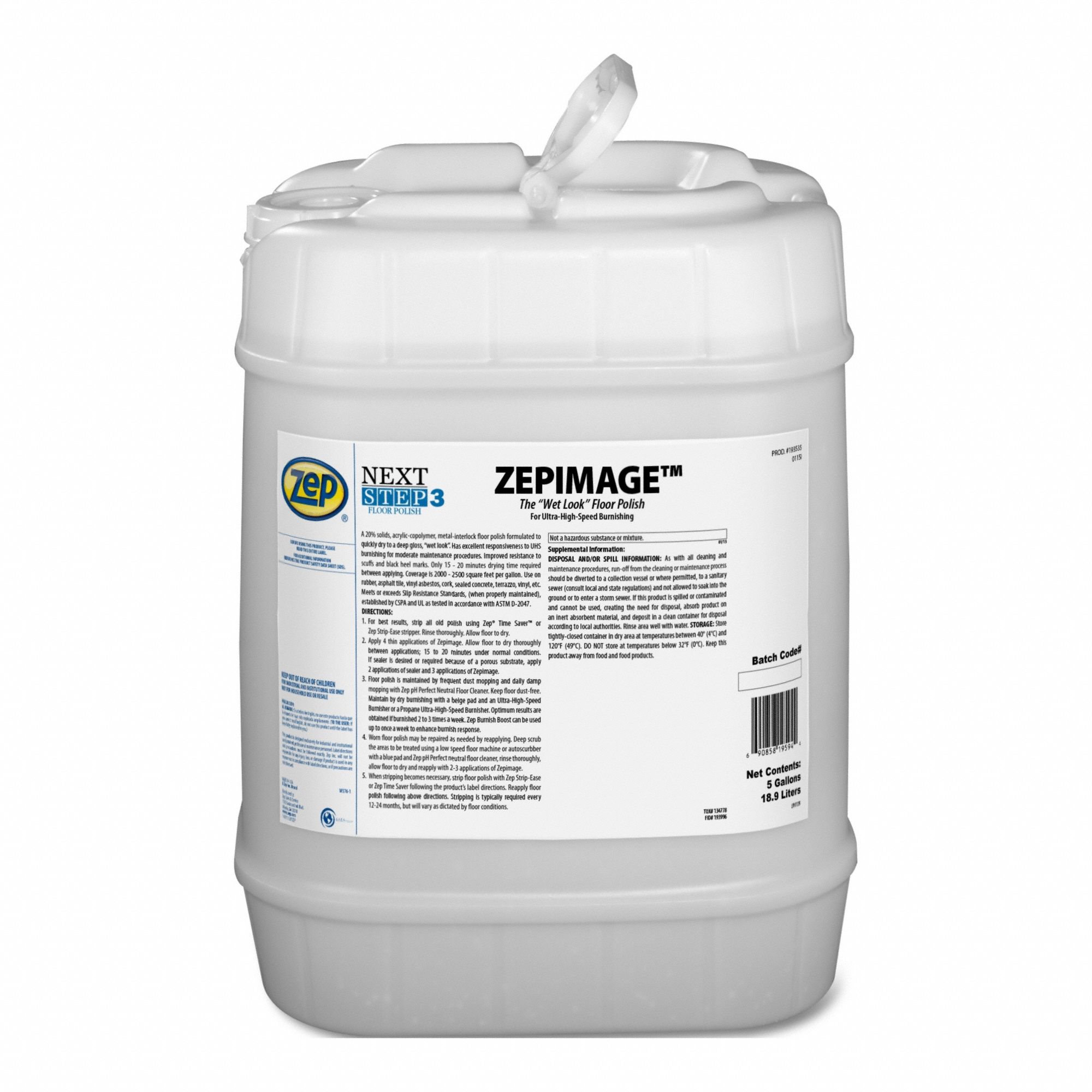 Floor Finish: Bucket, 5 gal Container Size, Ready to Use, Liquid