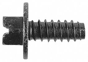 Sheet Metal Screw: 1/4 in Size, 5/8 in Lg, Steel, Phosphate, Slotted, Hex Washer, 50 PK