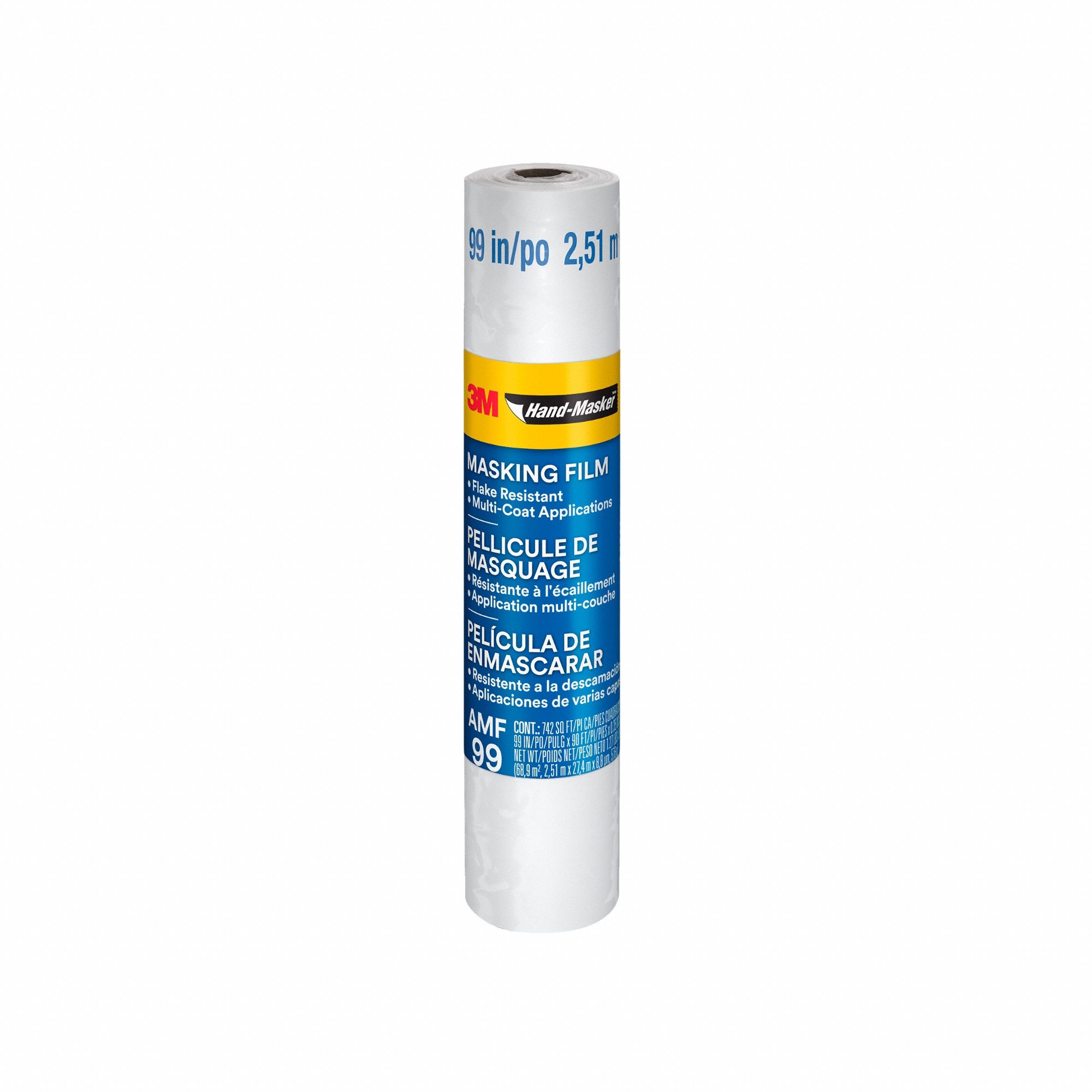 Paint Booth Masking Film: 8 1/4 ft Nominal Wd, 90 ft Nominal Lg, White, Leakproof