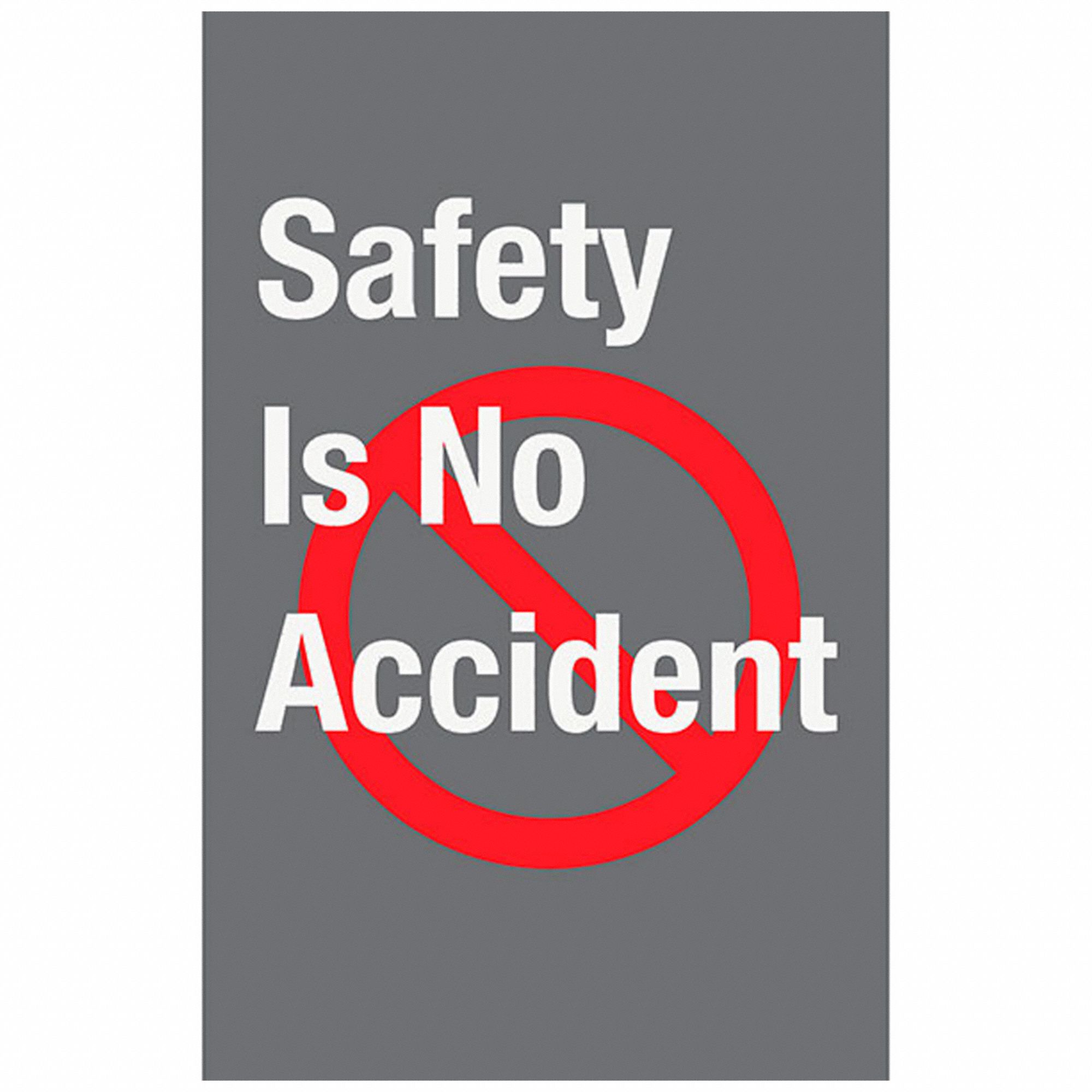 Entrance Mat: Safety is No Accident, 4 ft x 6 ft, 3/8 in Thick, Nylon,  Vinyl, Gray, Indoor