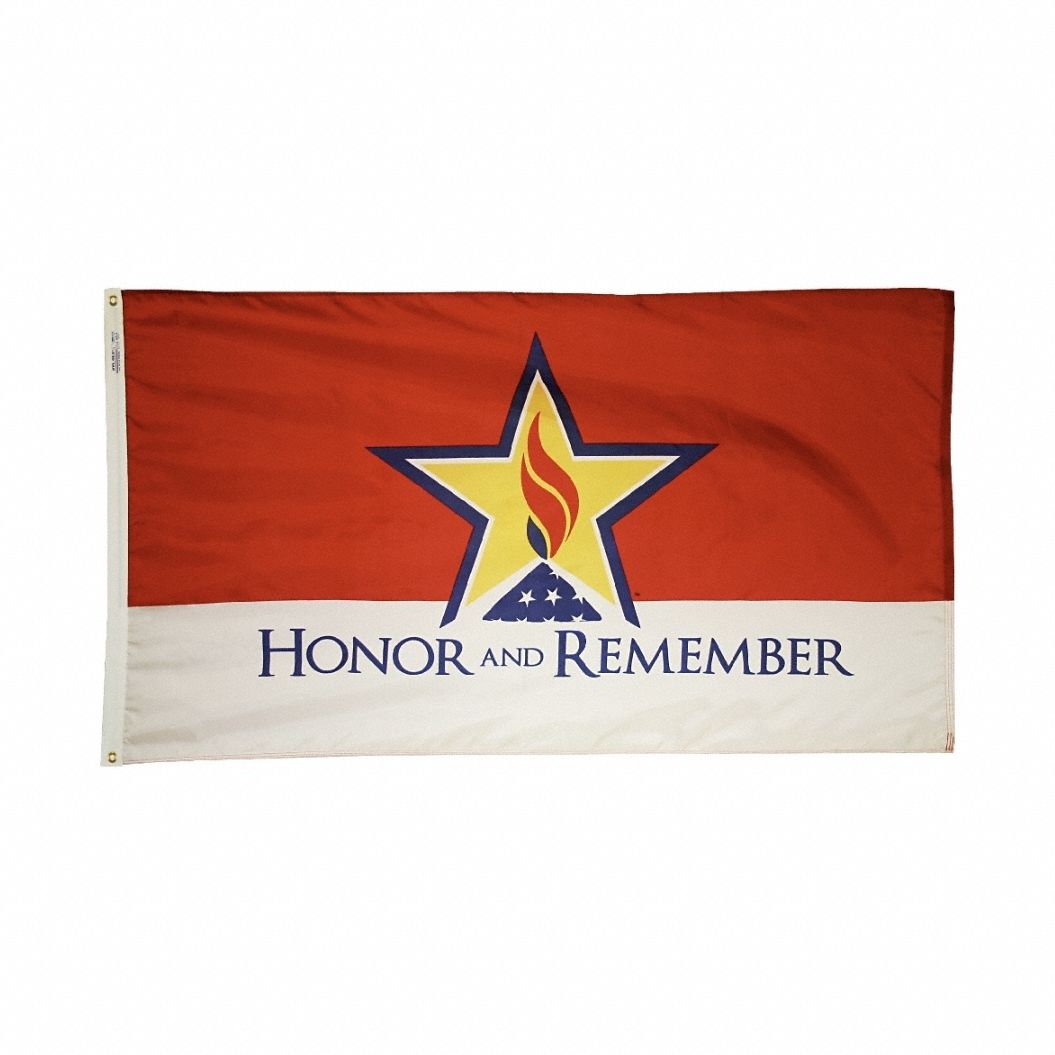 Honor and Remember Flag: Nylon, Indoor/Outdoor, 3 ft x 5 ft