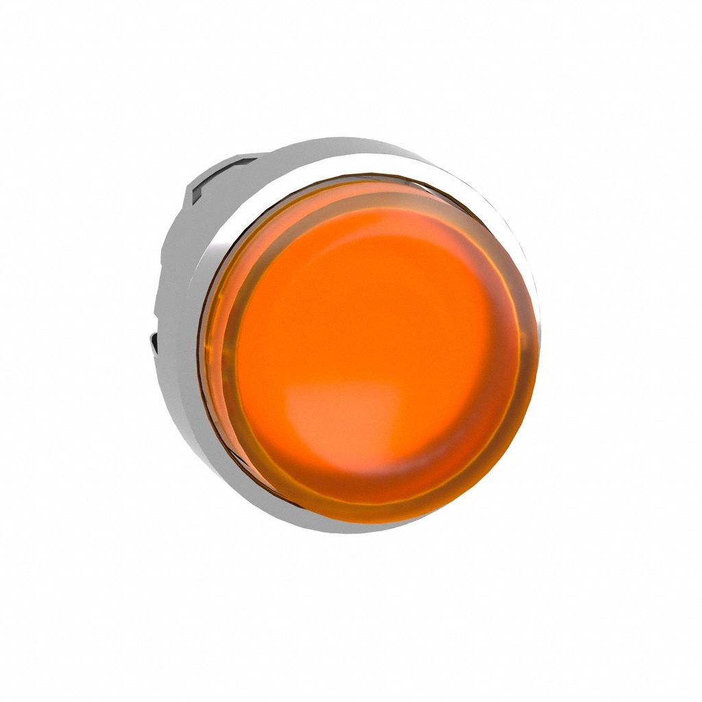 Extended Push Button: Orange, 22 mm Mounting Size, Metallic, Maintained
