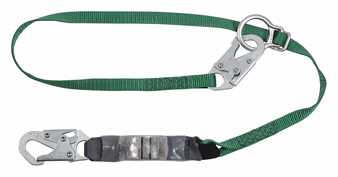 MSA ShockAbsorbing Lanyard 310 lb Wt Capacity, Shock Pack, 6 ft Max